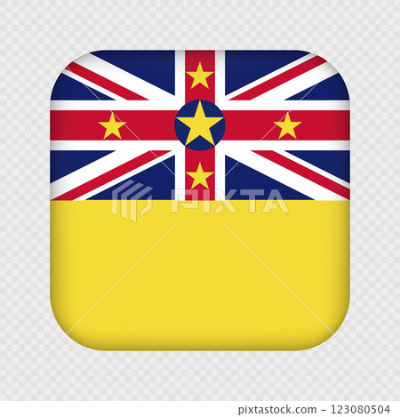 Niue square flag. Vector illustration. Niue square flag. Vector illustration. 123080504