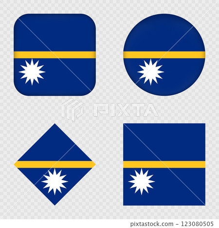 Nauru Flag Icons Pack. Vector illustration. Nauru Flag Icons Pack. Vector illustration. 123080505