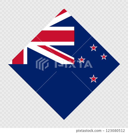New Zealand rhombus flag. Vector illustration. New Zealand rhombus flag. Vector illustration. 123080512