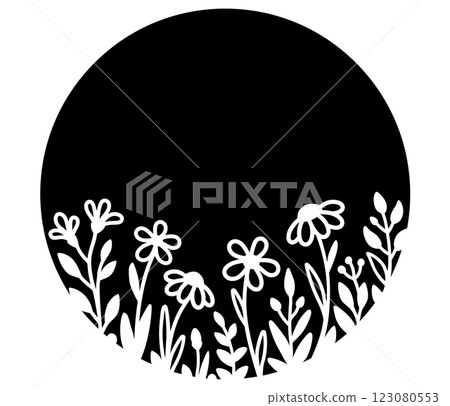 Floral round pattern, door hanger Floral round pattern, door hanger 123080553