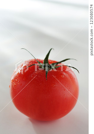 Tomato with water drops (white background) 123080574