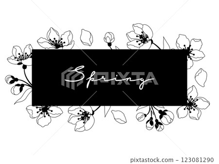 Background with spring flowers. Apple, sakura or cherry blossom. Beautiful decorative blooming plants. Background with spring flowers. Apple, sakura or cherry blossom. Beautiful decorative blooming plants. 123081290