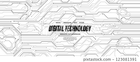 Black and white circuit board technology background 123081391