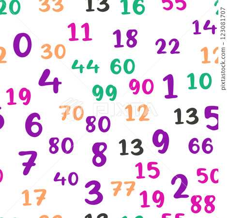 Seamless pattern with beautiful numbers. Ten, twenty, thirty, forty, fifty, sixty, seventy, eighty, ten hundred. Algebra and geometry Seamless pattern with beautiful numbers. Ten, twenty, thirty, forty, fifty, sixty, seventy, eighty, ten hundred. Algebra and geometry 123081707