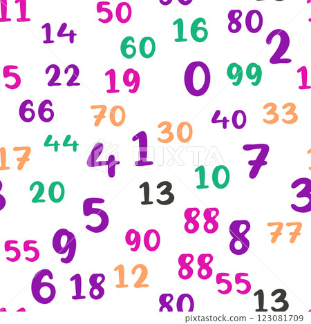 Seamless pattern with beautiful numbers. Ten, twenty, thirty, forty, fifty, sixty, seventy, eighty, ten hundred. Algebra and geometry Seamless pattern with beautiful numbers. Ten, twenty, thirty, forty, fifty, sixty, seventy, eighty, ten hundred. Algebra and geometry 123081709