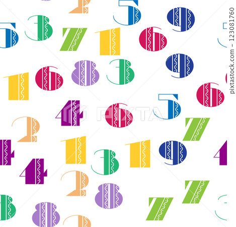 Seamless pattern with beautiful numbers. Algebra and geometry, calculations 123081760