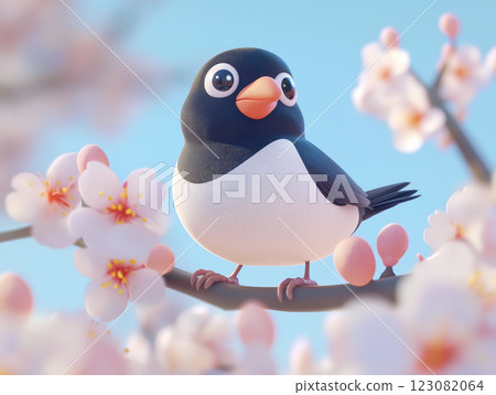 梅花枝上的喜鵲 123082064