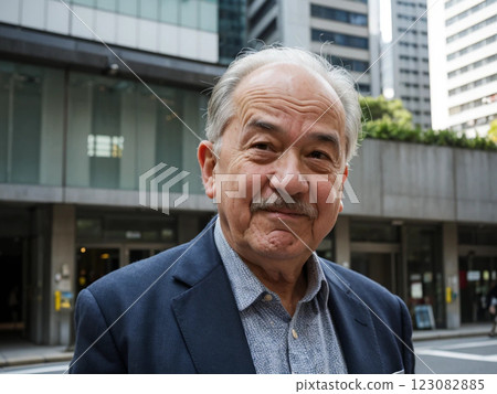 Active senior grandpa suit 123082885