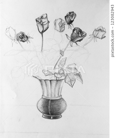 pencil drawing illustration, sketch, hand made pencil drawing illustration, sketch, hand made 123082943