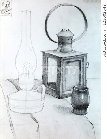 pencil drawing illustration, sketch, hand made pencil drawing illustration, sketch, hand made 123082948