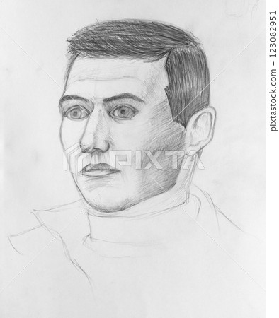pencil drawing illustration, sketch, hand made 123082951