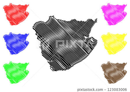 Tendring Non-metropolitan district (United Kingdom of Great Britain and Northern Ireland, ceremonial county Essex, England) map vector illustration, scribble sketch map 123083006