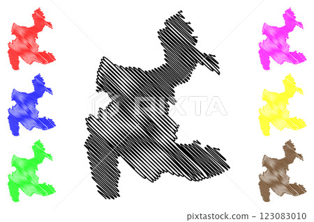 Three Rivers Non-metropolitan district (United Kingdom of Great Britain and Northern Ireland, ceremonial county Hertfordshire or Herts, England) map vector illustration, scribble sketch map Three Rivers Non-metropolitan district (United Kingdom of Great Britain and Northern Ireland, ceremonial county Hertfordshire or Herts, England) map vector illustration, scribble sketch map 123083010