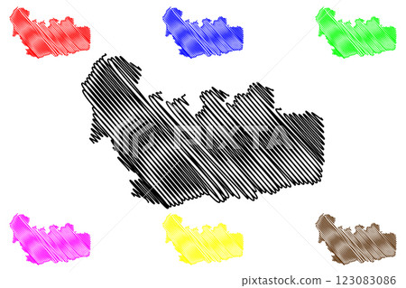 Waverley Non-metropolitan district, borough (United Kingdom of Great Britain and Northern Ireland, ceremonial county Surrey, England) map vector illustration, scribble sketch Waverley Non-metropolitan district, borough (United Kingdom of Great Britain and Northern Ireland, ceremonial county Surrey, England) map vector illustration, scribble sketch 123083086