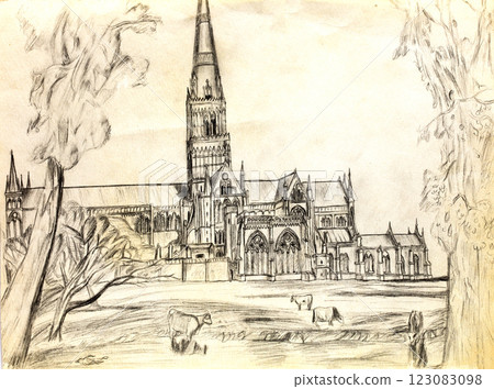 architecture, pencil drawing illustration, sketch architecture, pencil drawing illustration, sketch 123083098