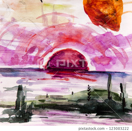 Manga style illustration drawing, sketch 123083222