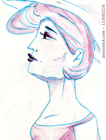 Manga style illustration drawing, sketch 123083228