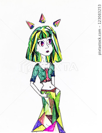 Manga style illustration drawing, sketch Manga style illustration drawing, sketch 123083253