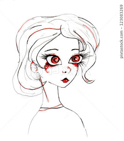 Manga style illustration drawing, sketch 123083269