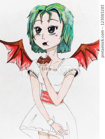 Manga style illustration drawing, sketch 123083285