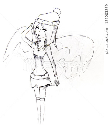 Manga style illustration drawing, sketch 123083289