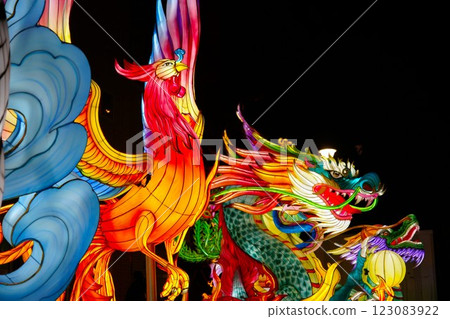 Chinese New Year decorations (illuminated sacred beast objects) Chinese New Year decorations (illuminated sacred beast objects) 123083922