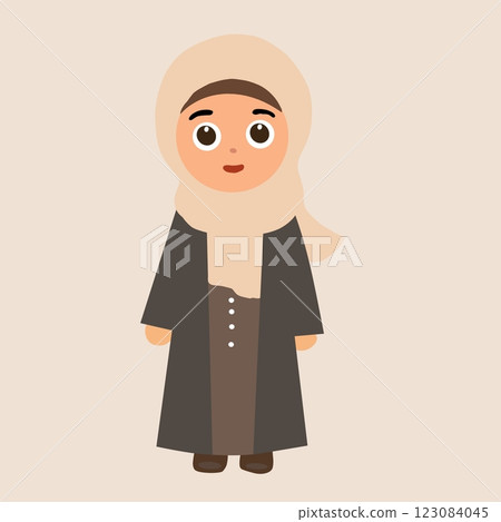 illustration of a woman wearing a hijab 123084045