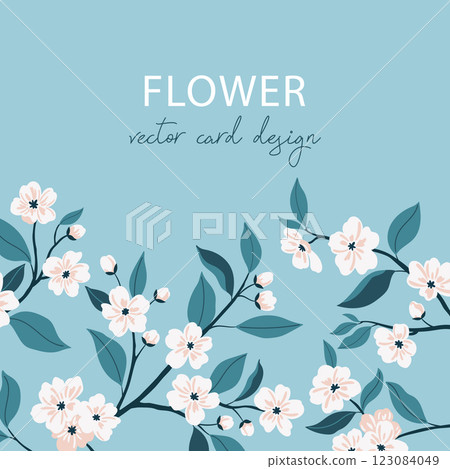 Stylish vector floral card. Wedding invitation or brochure template with place for text. Stylish vector floral card. Wedding invitation or brochure template with place for text. 123084049