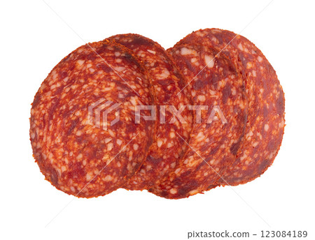 salami peppered sausage isolated 123084189