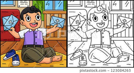 Baptism Baby with Invitation Letters Illustration Baptism Baby with Invitation Letters Illustration 123084263