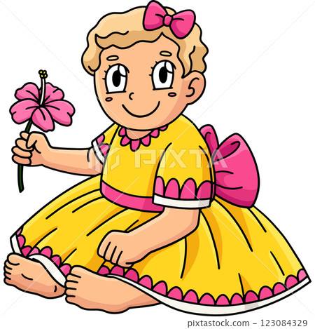 Baptism Baby in a White Garment Cartoon Clipart  Baptism Baby in a White Garment Cartoon Clipart  123084329