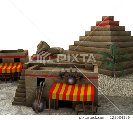 old town, 3d visualization, illustration 123084336