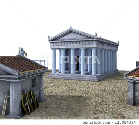 old town, 3d visualization, illustration 123084354