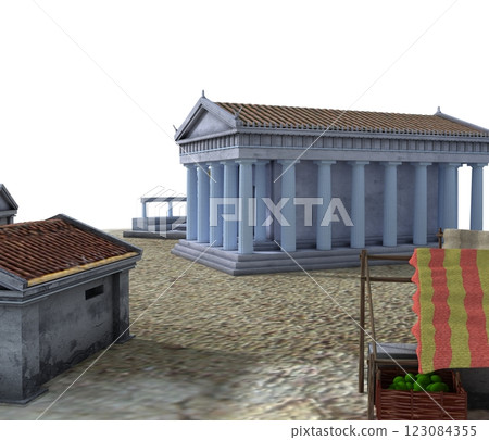 old town, 3d visualization, illustration 123084355