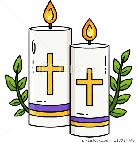 Baptism Candles with Crosses Cartoon Clipart Baptism Candles with Crosses Cartoon Clipart 123084446