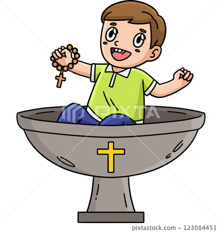 Baptism Child on Font Cartoon Colored Clipart Baptism Child on Font Cartoon Colored Clipart 123084451