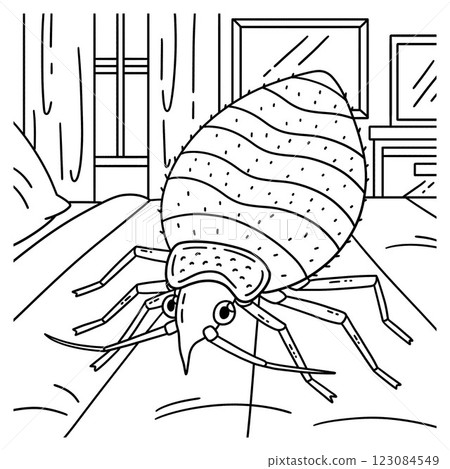 Insect Bed Bug Animal Coloring Page for Kids 123084549