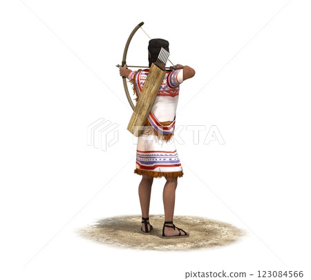 3D rendering, warrior character, illustration 123084566