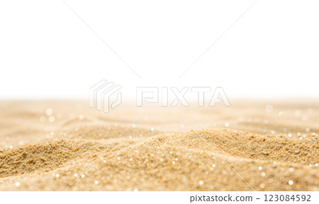 A large heap of golden sand on a beautiful beach with a isolated background 123084592
