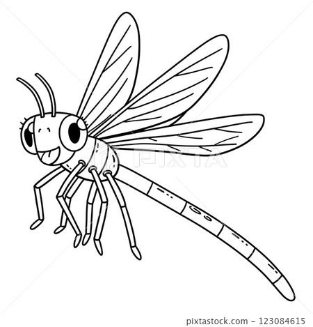 Insect Damselfly Animal Isolated Coloring Page Insect Damselfly Animal Isolated Coloring Page 123084615
