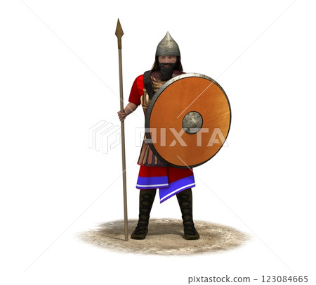 3D rendering, warrior character, illustration 123084665