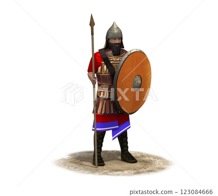 3D rendering, warrior character, illustration 123084666