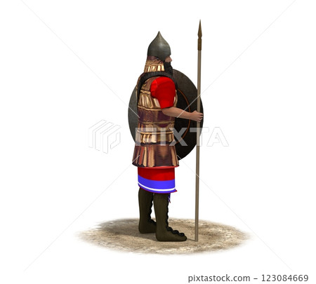 3D rendering, warrior character, illustration 123084669