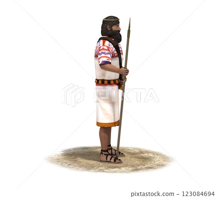 3D rendering, warrior character, illustration 123084694