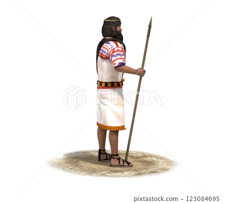 3D rendering, warrior character, illustration 123084695