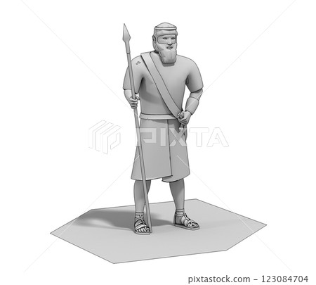 3D rendering, warrior character, illustration 3D rendering, warrior character, illustration 123084704