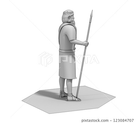 3D rendering, warrior character, illustration 123084707