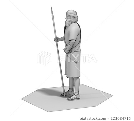 3D rendering, warrior character, illustration 123084715