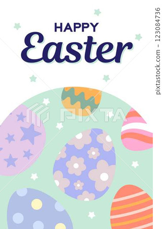 Happy Easter Egg Hunting Poster Vertical Banner 123084736