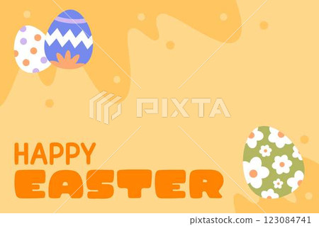 Happy Easter Egg Hunting Poster Horizontal Banner  123084741